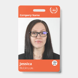 Moderner Orange Beruflich Company ID Mitarbeiter Ausweis
