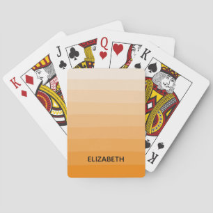 Moderner Orange Design Individuelle Name Spielkarten