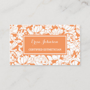 Moderner Orange Floral Girly zertifizierter Arzt Visitenkarte