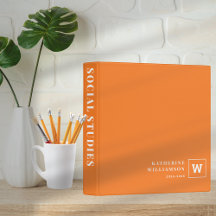 Moderner Orange-Individuelle Name Monogram