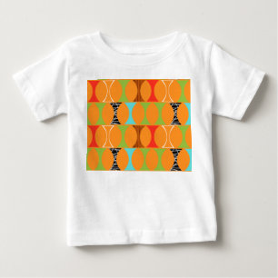 Moderner Orange Pattern Baby T - Shirt Mitte Jahrh