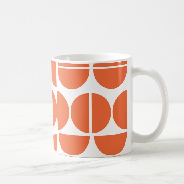 Moderner orangefarbener Kreis abstrakt Mitte des J Kaffeetasse (Rechts)