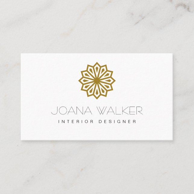 Moderner orientalischer Senfdesigner Visitenkarte (Vorderseite)