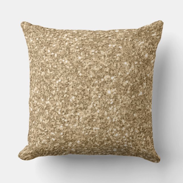 Moderner Pail Gold Glitzer Textur Kissen (Vorderseite)