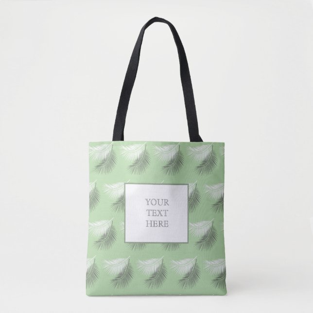 Moderner Palmenblattuntergrund Tote Beutel Tasche (Vorderseite)