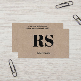 Moderner Papierstil für Monogram Visitenkarte