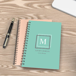 Moderner Pastel Blue Monogram Personalisierter Pla Planer