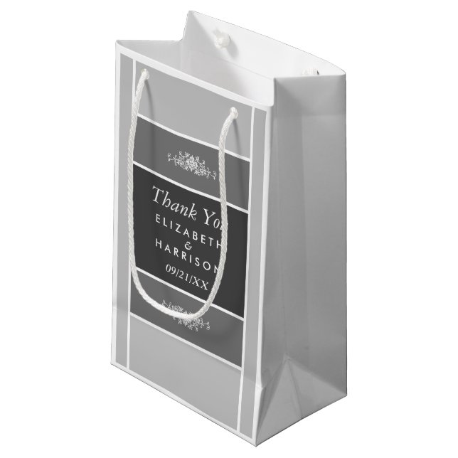 Moderner Pastelblock - Siver Gray - Hochzeit Kleine Geschenktüte (Vorderseite Schrägansicht)