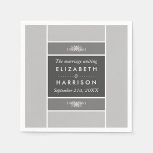 Moderner Pastelblock - Siver Gray - Hochzeit Serviette