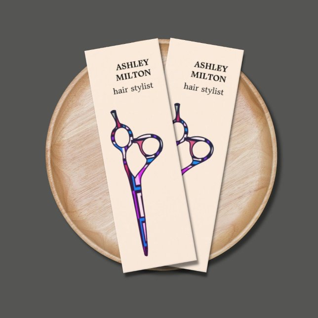 Moderner Pastelfarbener Friseur Mini Visitenkarte (Von Creator hochgeladen)
