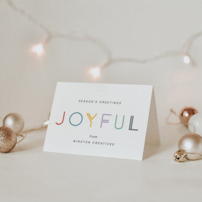 Moderner Pastell Joyful Company Business Holiday Karte (Von Creator hochgeladen)