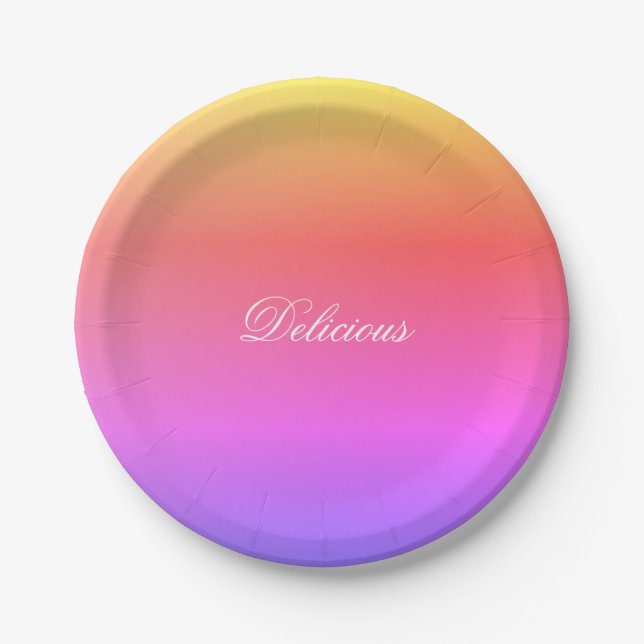 Moderner Pastell Rainbow Designer Runde Pappteller (Vorderseite)