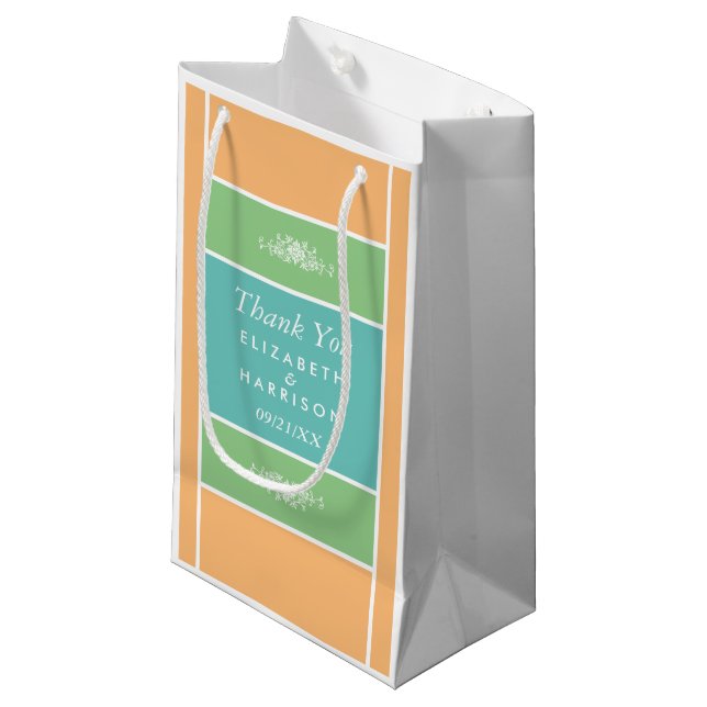 Moderner Pastellblock - Tropische Farben - Hochzei Kleine Geschenktüte (Vorderseite Schrägansicht)