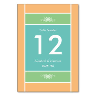 Moderner Pastellblock - Tropische Farben - Hochzei Tischnummer