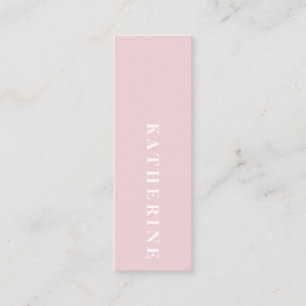 Moderner, pastellrosa, minimalistischer Foto-Schri Mini Visitenkarte