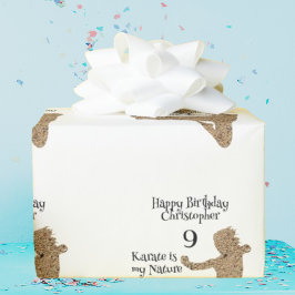 Moderner Pattern Martial Arts Karate Kindergeburts Geschenkpapier