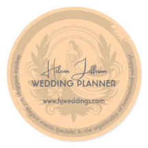 Moderner Peach Motif Logo Hochzeitsplaner