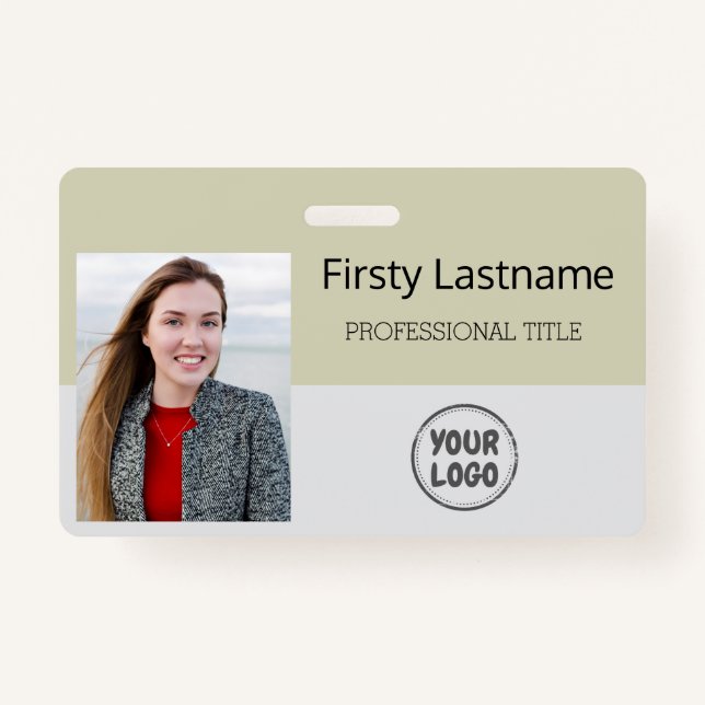 Moderner Personalausweis | Logo Foto Geschäftsmita Ausweis (Vorderseite)