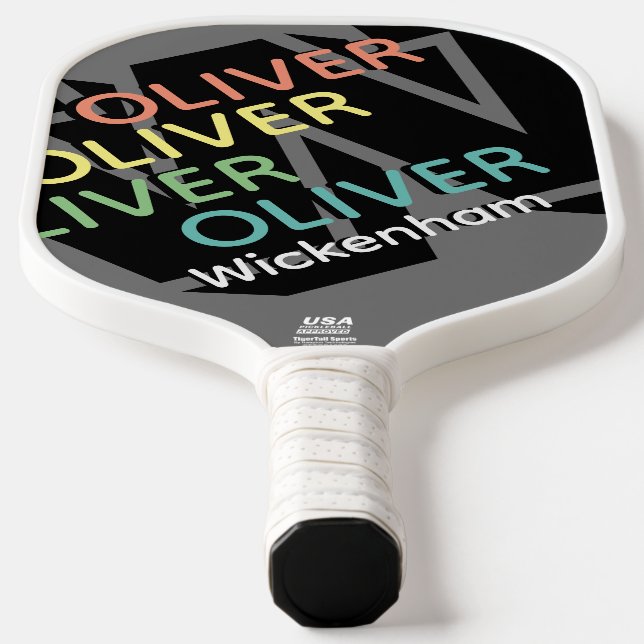 Moderner Personalisiert replizierter Farbname Cool Pickleball Schläger (Ablage )
