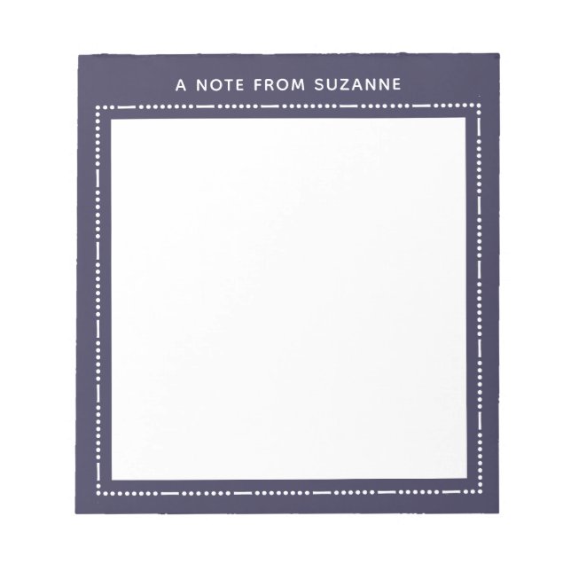 Moderner Personalisiert Stationery, einfacher indi Notizblock (Vorderseite)