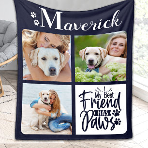 Moderner Personalisierter 3 Dog Foto Lover Fleecedecke