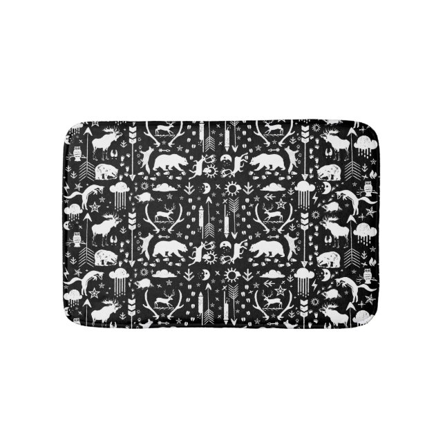 Moderner Personalisierter Bärenfoxenzimmer Badematte (Vorderseite)