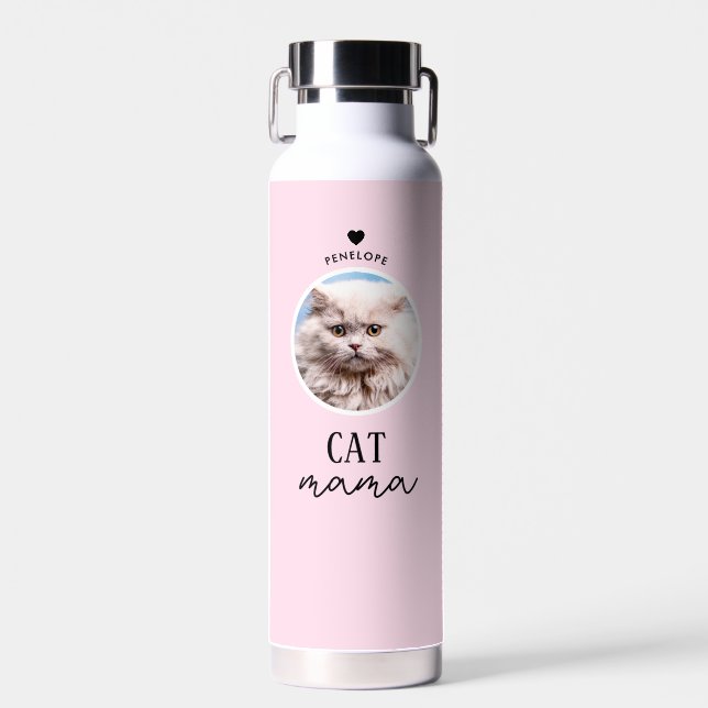 Moderner Personalisierter Cat Mama Benutzerdefinie Trinkflasche (Vorne)