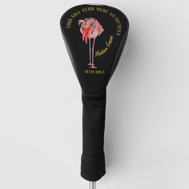 Moderner Personalisierter Flamingo Golf Head Cover Golf Headcover (Vorderseite)