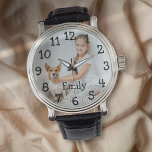 Moderner Personalisierter Foto Armbanduhr<br><div class="desc">Personalisieren Sie mit dem Namen und Foto eines geliebten Menschen,  um ein einzigartiges Geschenk zu schaffen. Entwickelt von Thisisnotme©</div>