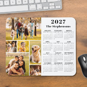 Moderner personalisierter Foto-Kollagen-Kalender 2 Mousepad
