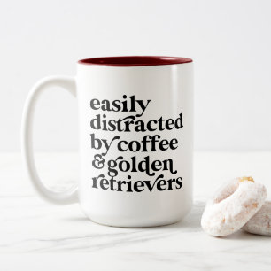 Moderner personalisierter Golden Retriever Liebhab Zweifarbige Tasse