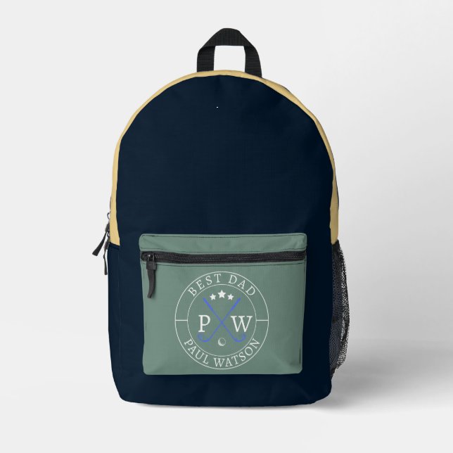 Moderner Personalisierter Golfspieler Name Best Va Bedruckter Rucksack (Vorderseite)