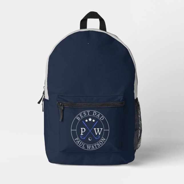 Moderner Personalisierter Golfspieler Name Best Va Bedruckter Rucksack (Vorderseite)