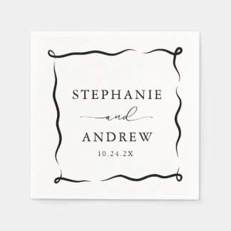 Moderner Personalisierter Hochzeitcocktail Napkins Serviette