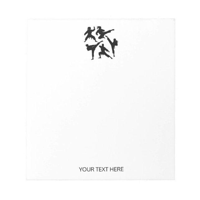 Moderner Personalisierter Karate / Taekwondo / Jud Notizblock (Vorderseite)