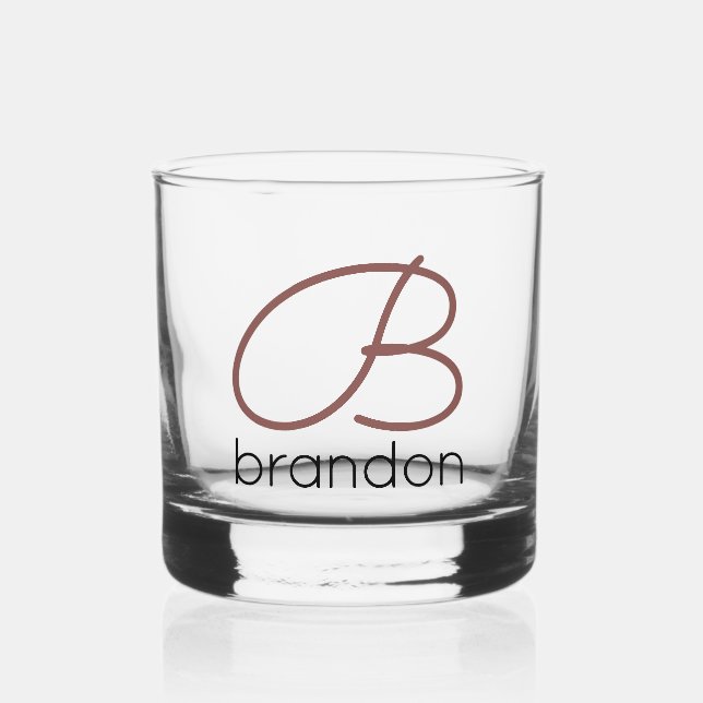 Moderner Personalisierter Monogram Cocktail Trinkb Whiskyglas (Vorderseite)