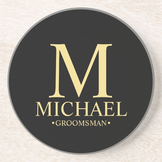 Moderner Personalisierter Monogramm- und Name-Trau Getränkeuntersetzer (Vorne)