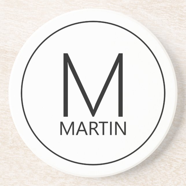 Moderner Personalisierter Monogramm- und Name-Unte Getränkeuntersetzer (Vorne)