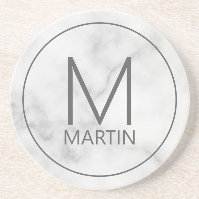 Moderner Personalisierter Monogramm- und Name-Unte Getränkeuntersetzer (Vorne)