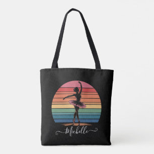 Moderner Personalisierter Name Ballerina schwarz Tasche