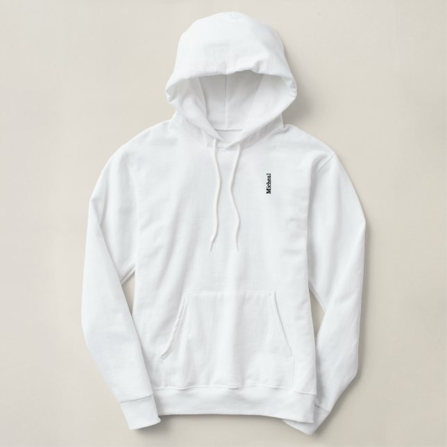Moderner Personalisierter Name Bestickter Hoodie (Design vorne)