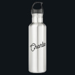 Moderner Personalisierter Name Edelstahlflasche<br><div class="desc">Personalisiertes individuelle Name-Design in einem modernen Schriftart.</div>