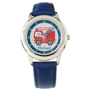 Moderner Personalisierter Name für den Rotfeuerzug Armbanduhr