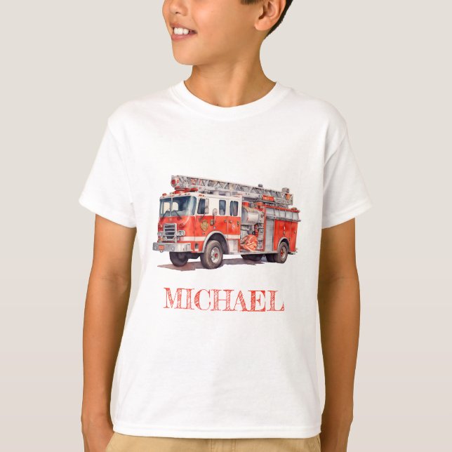 Moderner Personalisierter Name für den Rotfeuerzug T-Shirt (Vorderseite)