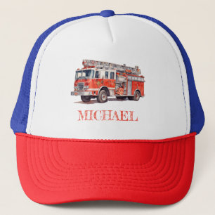 Moderner Personalisierter Name für den Rotfeuerzug Truckerkappe