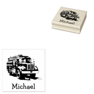 Moderner Personalisierter Name für Feuerwehrfahrze Gummistempel