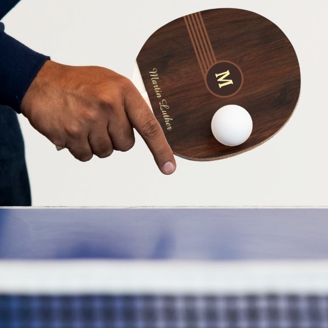 Moderner Personalisierter Name Holzkunststoff Weiß Tischtennis Schläger (InSitu)