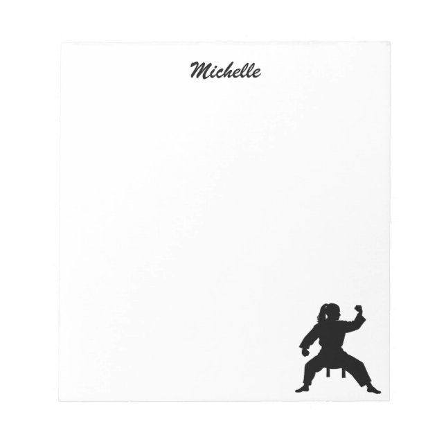 Moderner Personalisierter Name Karate / Taekwondo  Notizblock (Vorderseite)