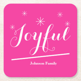 Moderner Personalisierter Name Niedlich Chic Pink Rechteckiger Pappuntersetzer
