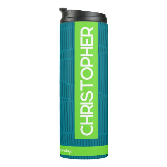 Moderner Personalisierter Name Thermal Tumbler Thermosbecher (Nach rechts gedreht)
